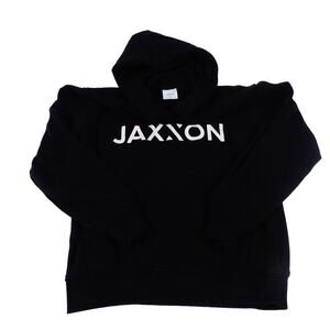 JAXXON Heavy Weight Black Hoodie Kangaroo Pouch Dual Logo Medium